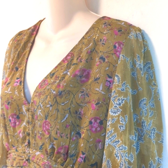 House of Harlow 1960 Olive Green Metallic Mini Dress - Picture 4 of 16